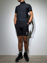 画像をギャラリービューアに読み込む, CODURA(R) NYLON 4WAY STRETCH ハーフパンツ FRONT BACK ZIP LOGO/MATTE BLACK