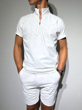 画像をギャラリービューアに読み込む, ハーフジップ 半袖モックネック カットソー ZIP LOGO/WHITE