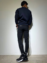 이미지를 갤러리 뷰어에 로드 , NEW STDダブルクロスストレッチリブパンツ/BLACK×BLACK LOGO (UNISEX)