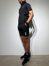 画像をギャラリービューアに読み込む, CODURA(R) NYLON 4WAY STRETCH ハーフパンツ FRONT BACK ZIP LOGO/MATTE BLACK