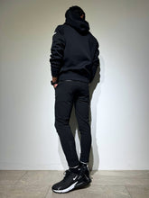 이미지를 갤러리 뷰어에 로드 , NEW STDダブルクロスストレッチリブパンツ/BLACK×BLACK LOGO (UNISEX)