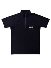 画像をギャラリービューアに読み込む, 撥水サンシェイド ハーフジップ 半袖モックネック カットソー FRONT LOGO/MATTE BLACK