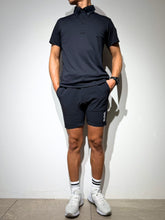 画像をギャラリービューアに読み込む, CODURA(R) NYLON 4WAY STRETCH ハーフパンツ FRONT BACK ZIP LOGO/DARK NAVY