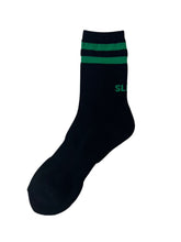 이미지를 갤러리 뷰어에 로드 , BACK LOGO ミドルソックス/BLACK×GREEN(MENS)