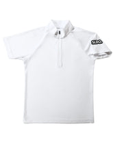 画像をギャラリービューアに読み込む, ハーフジップ カノコ半袖モックネック 3D LOGO/WHITE