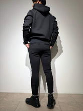 画像をギャラリービューアに読み込む, ライト ダブルニットフーディー/BLACK×WHITE (UNISEX)