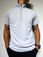 画像をギャラリービューアに読み込む, ハーフジップ カノコ半袖モックネック 3D LOGO/ICE GRAY