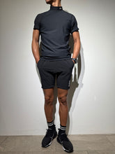 画像をギャラリービューアに読み込む, CODURA(R) NYLON 4WAY STRETCH ハーフパンツ FRONT BACK ZIP LOGO/MATTE BLACK