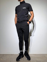 画像をギャラリービューアに読み込む, 撥水サンシェイド ハーフジップ 半袖モックネック カットソー FRONT LOGO/MATTE BLACK