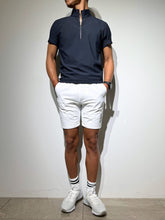 画像をギャラリービューアに読み込む, ハーフジップ 半袖モックネック カットソー ZIP LOGO/DARK NAVY