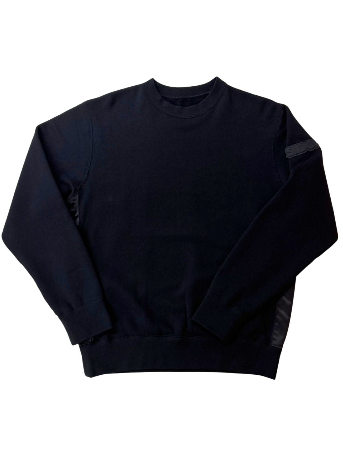 EXTRA SERIES】裏起毛 サテン切替プルオーバー/BLACK (UNISEX
