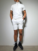 画像をギャラリービューアに読み込む, ハーフジップ 半袖モックネック カットソー ZIP LOGO/WHITE