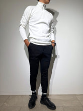 画像をギャラリービューアに読み込む, NEW STD裏起毛ハーフジップ ストレッチハイネック ロングスリーブTシャツ/WHITE (UNISEX)