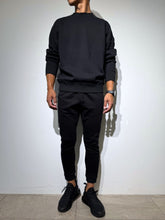 画像をギャラリービューアに読み込む, 【EXTRA SERIES】裏起毛 サテン切替プルオーバー/BLACK (UNISEX)