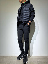 이미지를 갤러리 뷰어에 로드 , NEW STDダブルクロスストレッチリブパンツ/BLACK×BLACK LOGO (UNISEX)