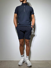 画像をギャラリービューアに読み込む, ハーフジップ 半袖モックネック カットソー ZIP LOGO/DARK NAVY