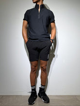 画像をギャラリービューアに読み込む, CODURA(R) NYLON 4WAY STRETCH ハーフパンツ FRONT BACK ZIP LOGO/MATTE BLACK