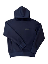 画像をギャラリービューアに読み込む, ライト ダブルニットフーディー FRONT 3D SHADOW LOGO/DARK NAVY (UNISEX)