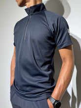 画像をギャラリービューアに読み込む, ハーフジップ カノコ半袖モックネック 3D LOGO/DARK NAVY