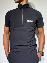 画像をギャラリービューアに読み込む, 撥水サンシェイド ハーフジップ 半袖モックネック カットソー FRONT LOGO/MATTE BLACK