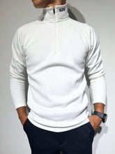 画像をギャラリービューアに読み込む, NEW STD裏起毛ハーフジップ ストレッチハイネック ロングスリーブTシャツ/WHITE (UNISEX)