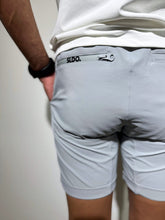 이미지를 갤러리 뷰어에 로드 , CODURA(R) NYLON 4WAY STRETCH ハーフパンツ FRONT BACK ZIP LOGO/ICE GRAY