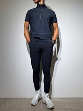 画像をギャラリービューアに読み込む, ハーフジップ 半袖モックネック カットソー ZIP LOGO/DARK NAVY