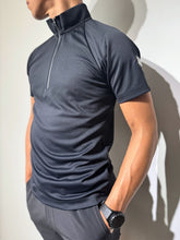 画像をギャラリービューアに読み込む, ハーフジップ カノコ半袖モックネック 3D LOGO/BLACK