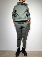 画像をギャラリービューアに読み込む, ライト ダブルニットフーディー SIDE 3D SHADOW LOGO/OLIVE GREEN (UNISEX)