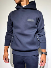 画像をギャラリービューアに読み込む, ライト ダブルニットフーディー FRONT 3D SHADOW LOGO/DARK NAVY (UNISEX)