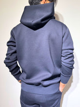 画像をギャラリービューアに読み込む, ライト ダブルニットフーディー FRONT 3D SHADOW LOGO/DARK NAVY (UNISEX)