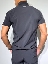 画像をギャラリービューアに読み込む, 撥水サンシェイド ハーフジップ 半袖モックネック カットソー FRONT LOGO/MATTE BLACK