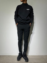 이미지를 갤러리 뷰어에 로드 , NEW STDダブルクロスストレッチリブパンツ/BLACK×BLACK LOGO (UNISEX)