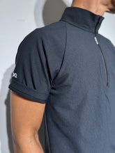 画像をギャラリービューアに読み込む, ハーフジップ 半袖モックネック カットソー ZIP LOGO/BLACK