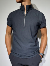 画像をギャラリービューアに読み込む, ハーフジップ 半袖モックネック カットソー ZIP LOGO/BLACK