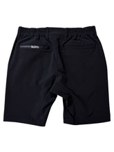 画像をギャラリービューアに読み込む, CODURA(R) NYLON 4WAY STRETCH ハーフパンツ  FRONT BACK ZIP LOGO/MATTE BLACK
