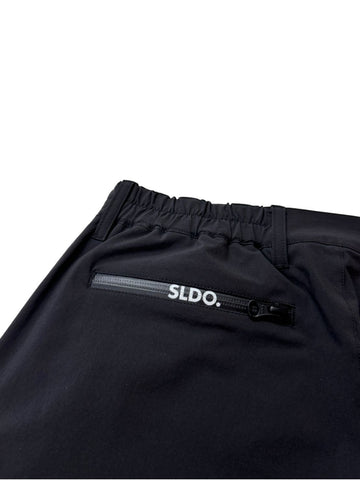 CODURA(R) NYLON 4WAY STRETCH ハーフパンツ FRONT BACK ZIP LOGO 