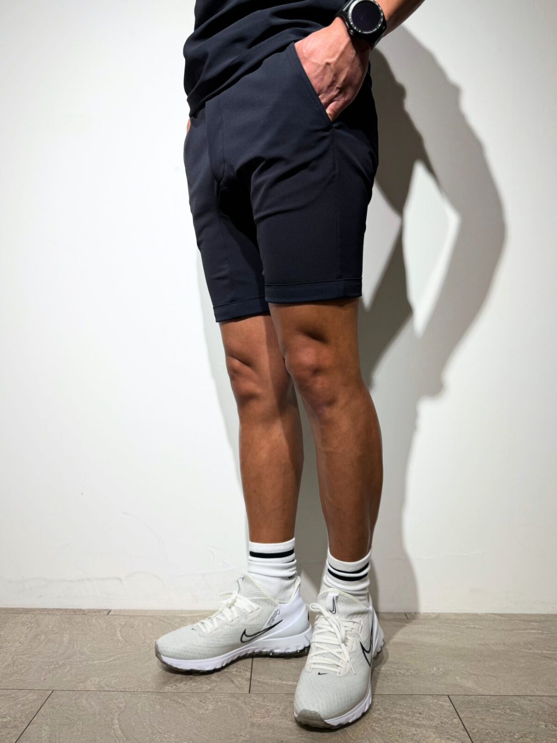 シェルタリングドライピケ 4WAY STRETCH ハーフパンツ BACK LOGO/DARK