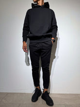 이미지를 갤러리 뷰어에 로드 , 【EXTRA SERIES】裏起毛 サテン切替フーディー/BLACK (UNISEX)
