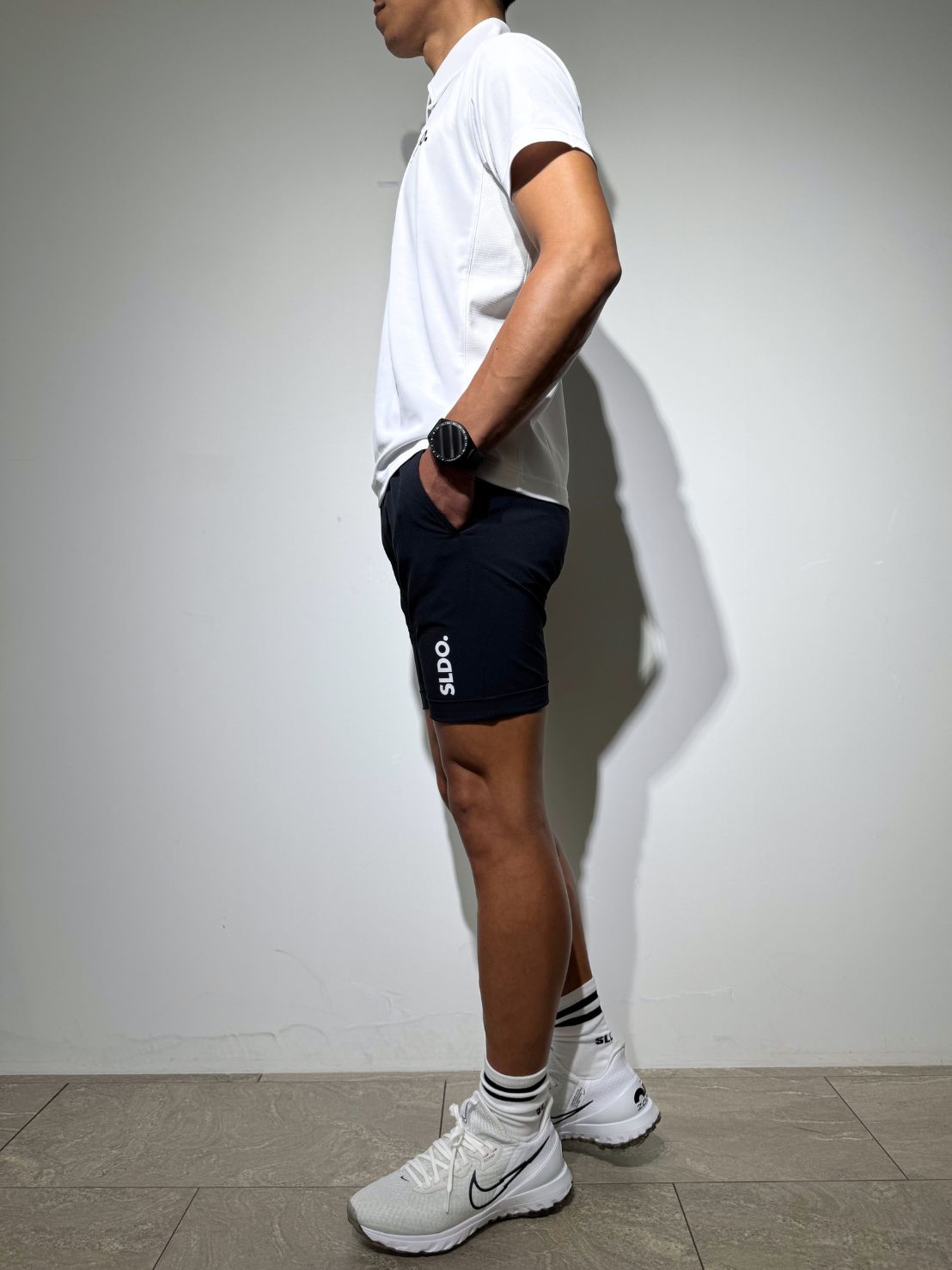 CODURA(R) NYLON 4WAY STRETCH ハーフパンツ FRONT BACK ZIP