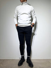 画像をギャラリービューアに読み込む, NEW STD裏起毛ハーフジップ ストレッチハイネック ロングスリーブTシャツ/WHITE (UNISEX)
