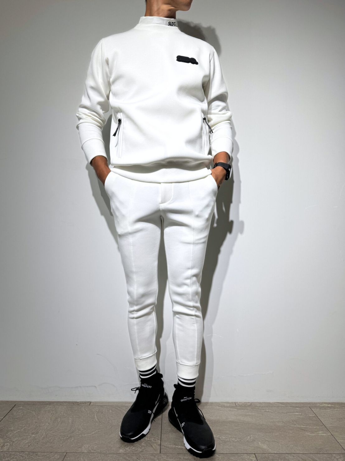 ライト ダブルニットプルオーバー 3D SHADOW LOGO/WHITE (UNISEX