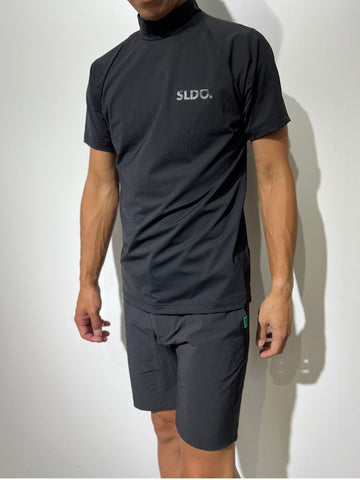 半袖モックネック カットソー MINIMUM LOGO/BLACK×BLACK（UNISEX） – SLDO
