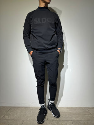 SLDO. × AddElm ダブルクロスストレッチプルオーバー MATTE BLACK (UNISEX)