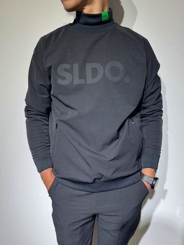 SLDO. × AddElm ダブルクロスストレッチプルオーバー MATTE BLACK (UNISEX) 