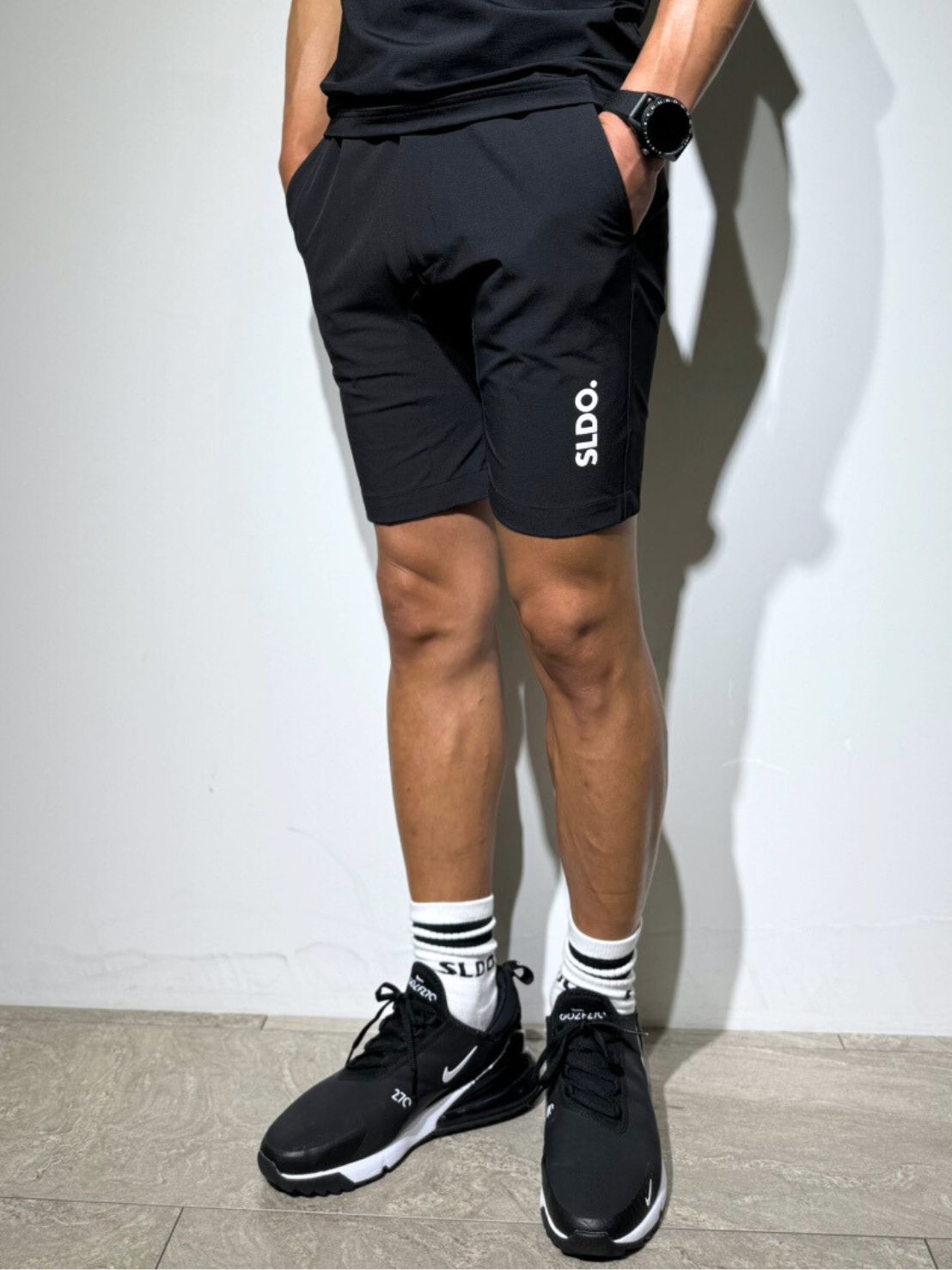 【美品】SLDO. CODURA(R) ストレッチサイド切替ハーフパンツ(XL) CODURA(R) NYLON 4WAY STRETCH サイド切替ハーフパンツ /MATTE