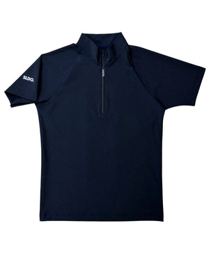 ハーフジップ 半袖モックネック カットソー ZIP LOGO/DARK NAVY