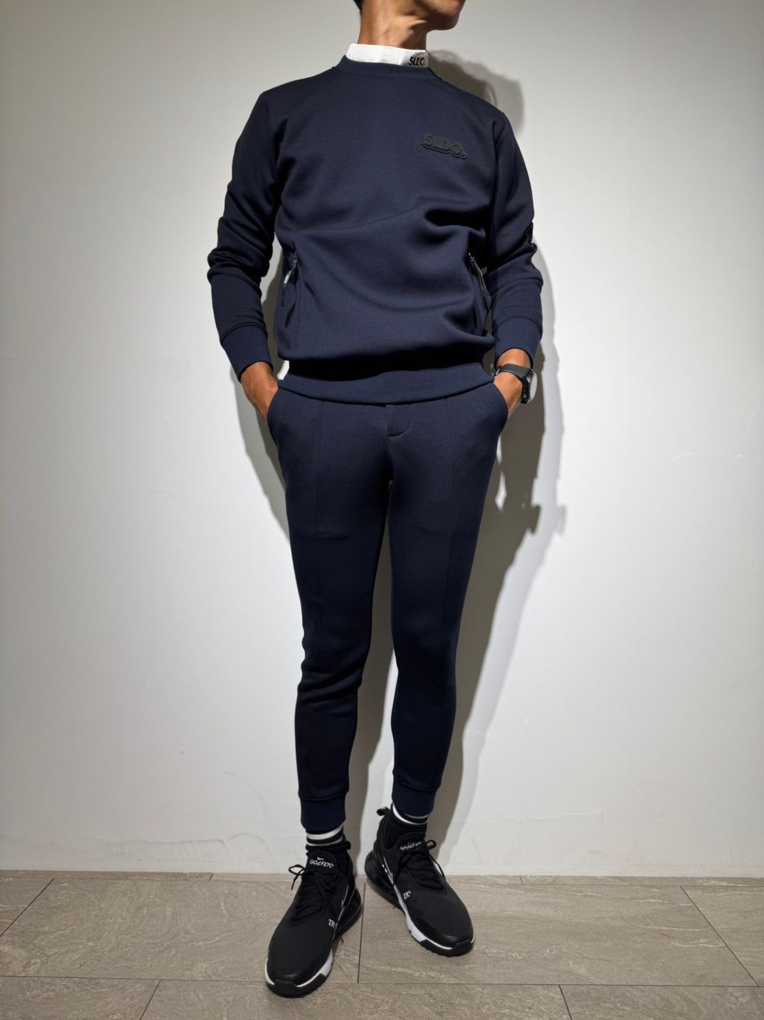 ライト ダブルニットプルオーバー 3D SHADOW LOGO/DARK NAVY (UNISEX