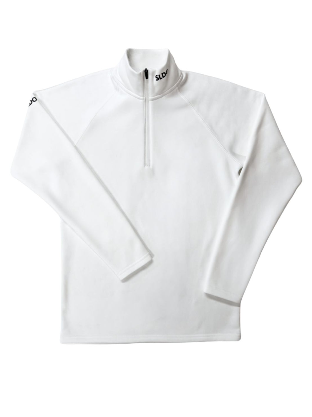 NEW STD裏起毛ハーフジップ ストレッチハイネック ロングスリーブTシャツ/WHITE (UNISEX)