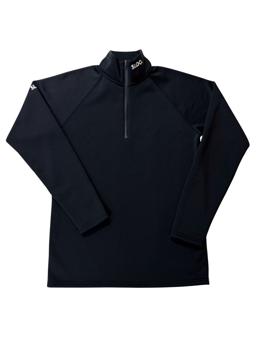 NEW STD裏起毛ハーフジップ ストレッチハイネック ロングスリーブTシャツ/BLACK (UNISEX)
